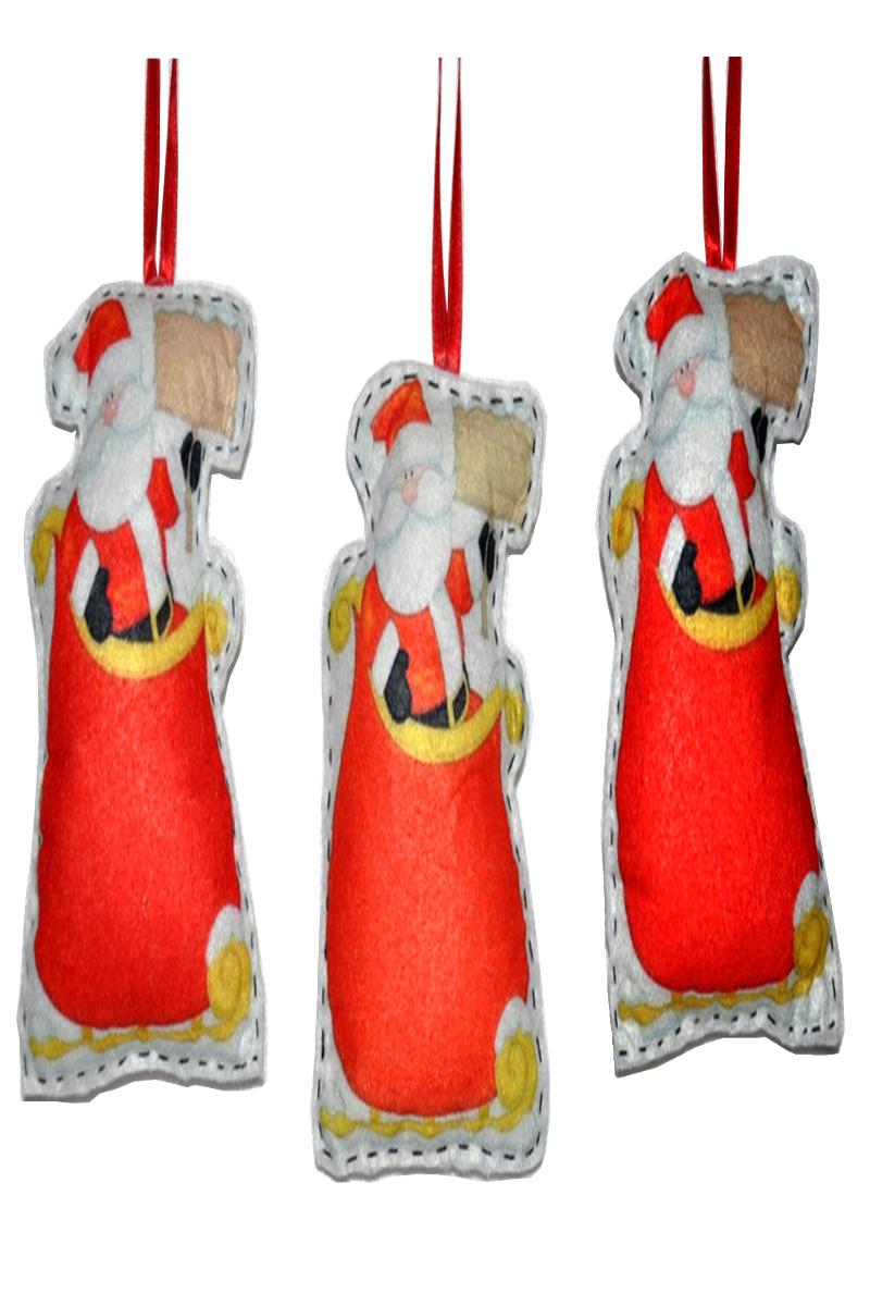 By Nihalce Kırmızı Noelbaba 3 lü Ağaç Süsü